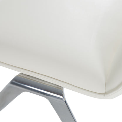 Modrest Cedric - Modern White Vegan Leather Accent Chair