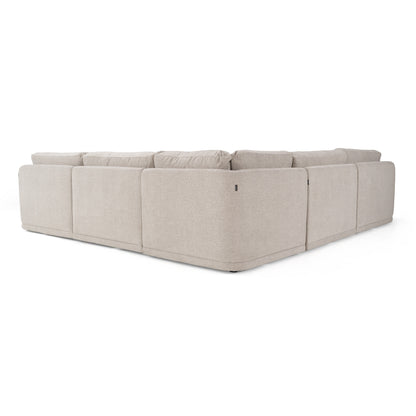 Divani Casa Chantry - Modern Grey Sand Fabric Sectional Sofa