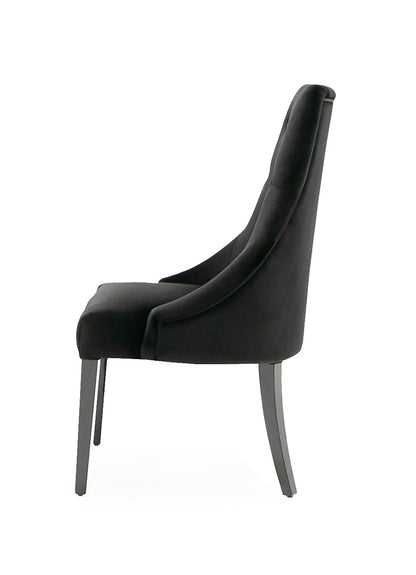 A&X Charlotte - Black Velour Dining Chair (Set of 2)