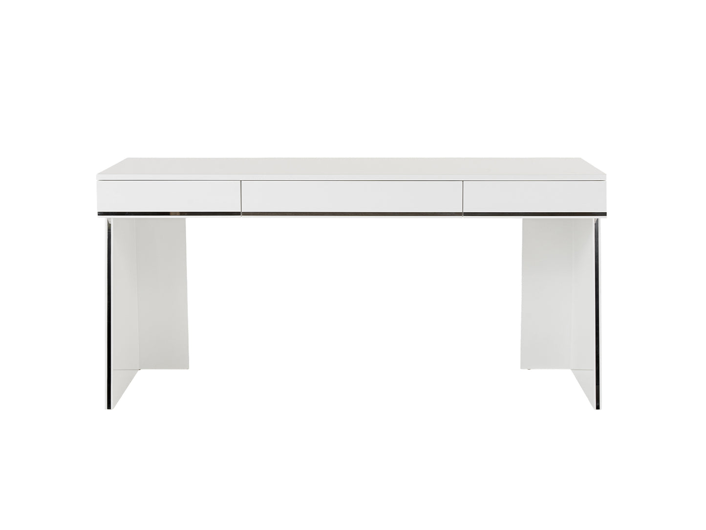 Modrest Chelsey- Modern White and Stainless Steel Desk