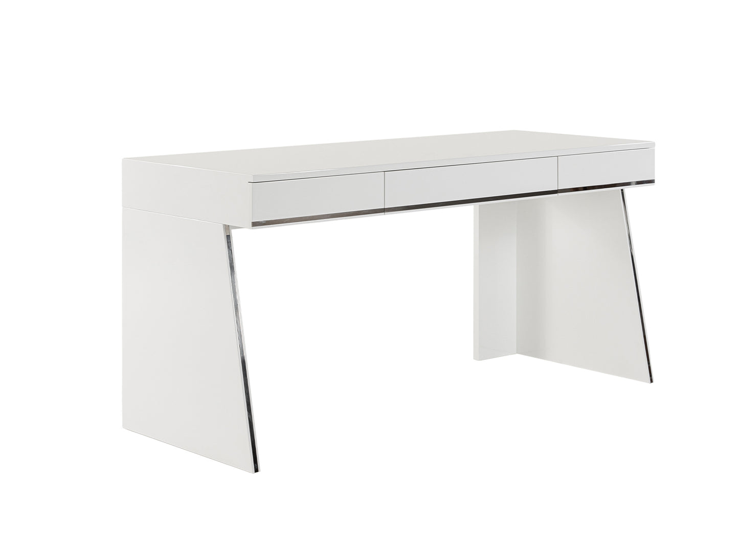 Modrest Chelsey- Modern White and Stainless Steel Desk