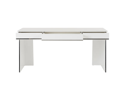 Modrest Chelsey- Modern White and Stainless Steel Desk