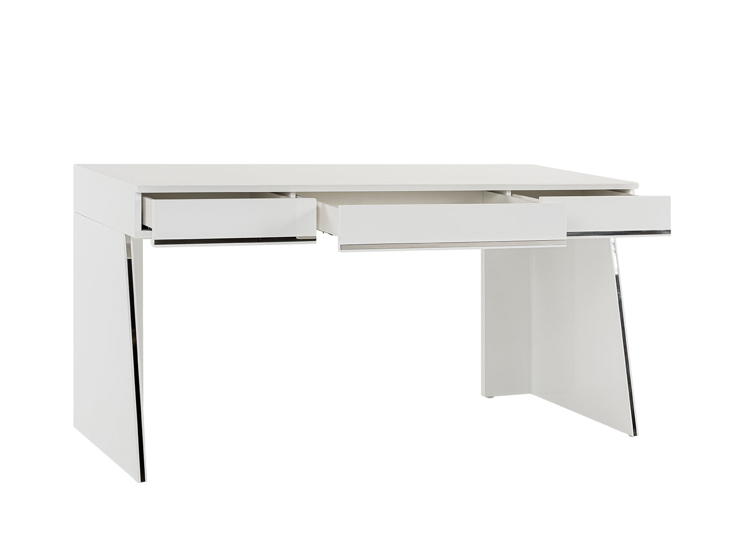 Modrest Chelsey- Modern White and Stainless Steel Desk