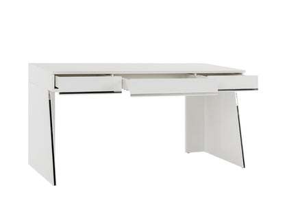 Modrest Chelsey- Modern White and Stainless Steel Desk