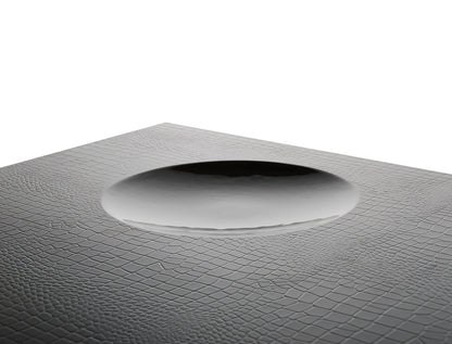 A&X Grand Modern Black Crocodile Lacquer Coffee Table with 2 Drawers