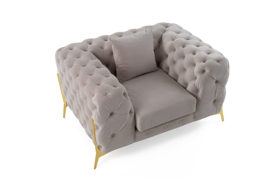 Divani Casa Clarice - Transitional Light Beige Velvet Chair