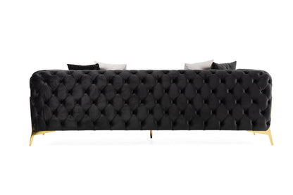 Divani Casa Clarice - Transitional Black Velvet Sofa
