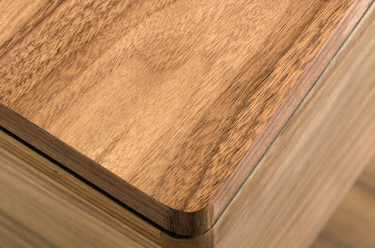 Modrest Clarion Mid-Century Walnut and Glass End Table