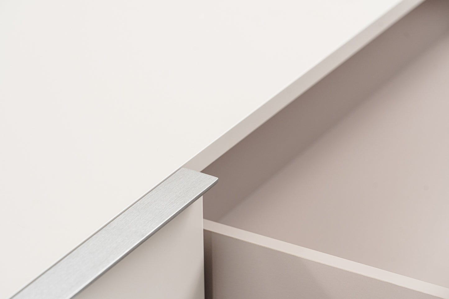 Modrest Colima - Modern Matte Beige + Walnut TV Stand