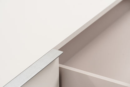 Modrest Colima - Modern Matte Beige + Walnut TV Stand