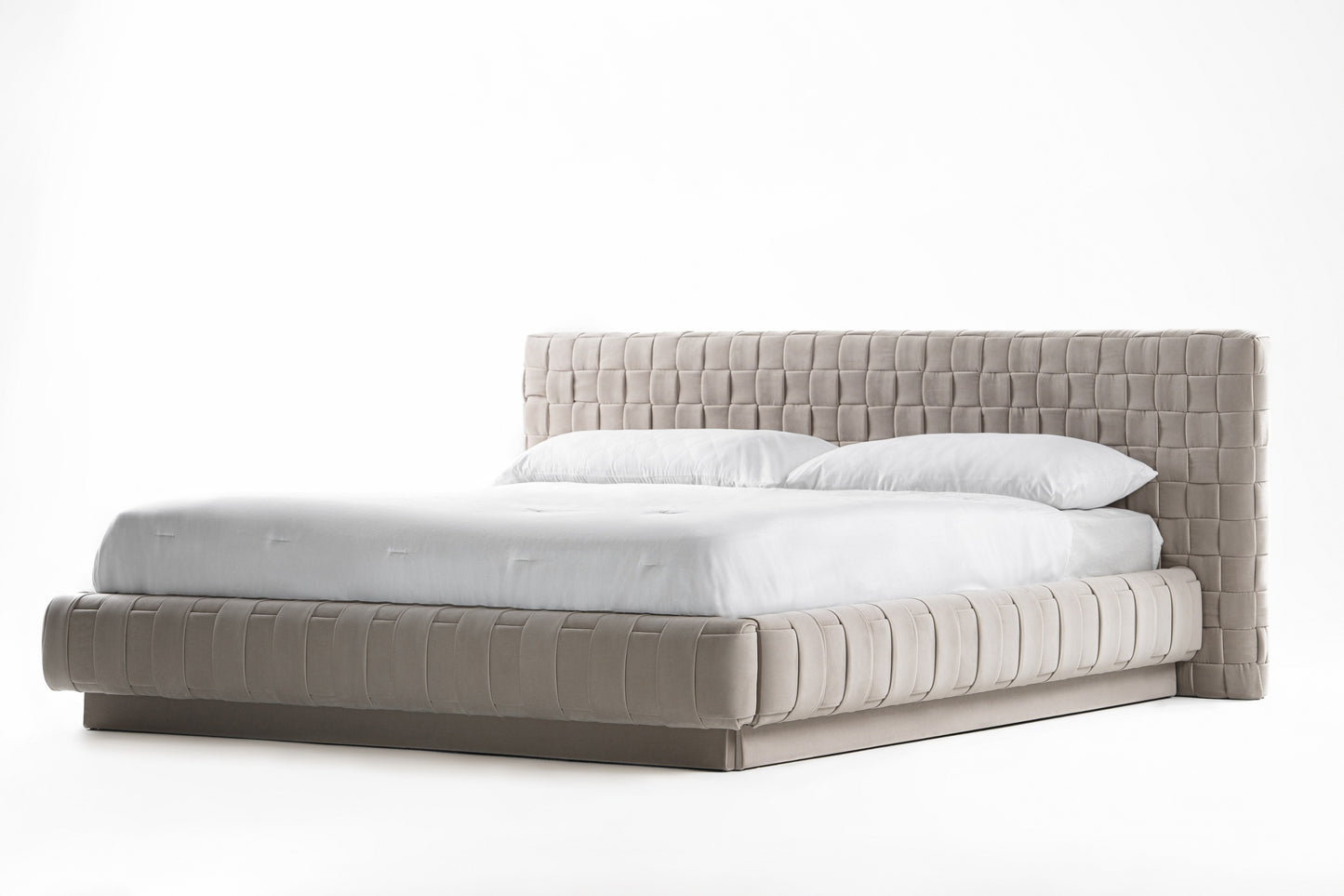 Modrest Concord - Modern Light Grey Velvet Bed