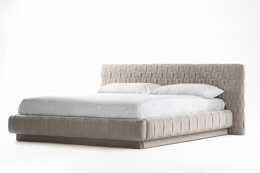 Modrest Concord - Modern Light Grey Velvet Bed