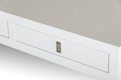A&X Congress Transitional White Crocodile Office Desk