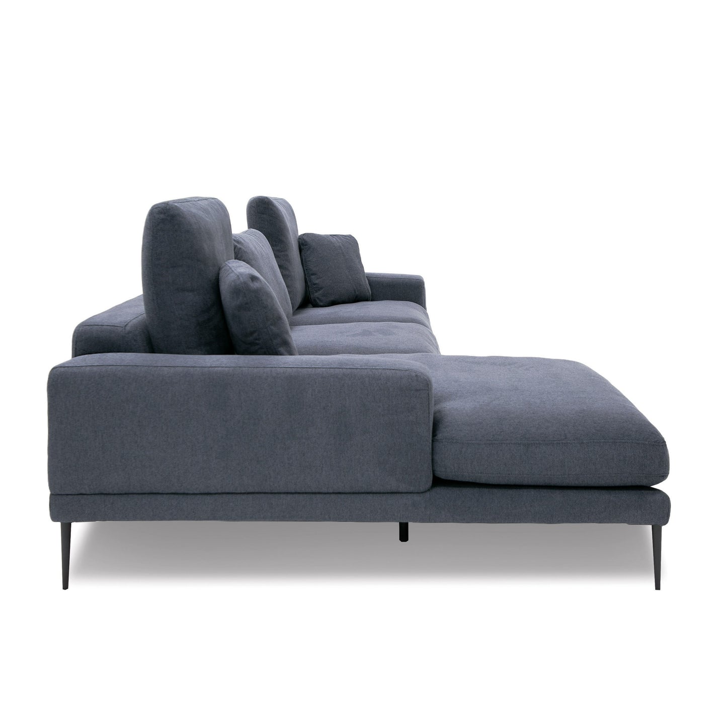 Divani Casa Corwith - Modern Blue Fabric Left Facing Sectional
