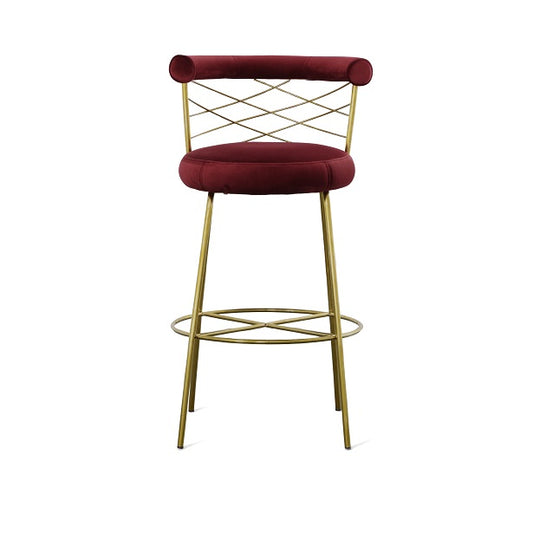 Modrest Dakin - Modern Glam Red & Gold Barstool