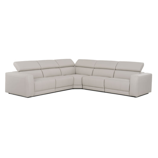 Lamod Italia Dalton - Modern Italian Light Grey Leather Sectional + Recliners