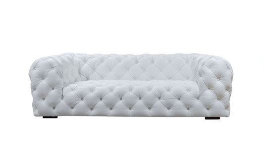 Divani Casa Dexter - Transitional White Full Italian Leather Sofa