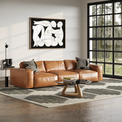 Divani Casa Cambria - Modern Cognac Leather Sofa