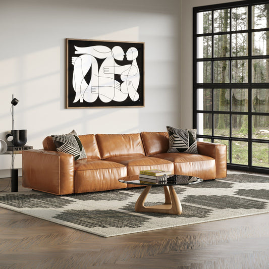 Divani Casa Cambria - Modern Cognac Leather Sofa