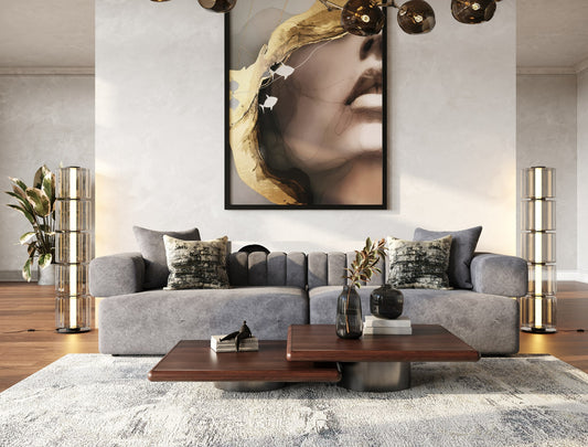Modrest Valley - Modern Walnut + Titanium Coffee Table Set