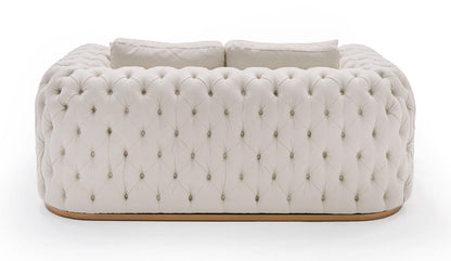 Divani Casa Dosie - Modern Beige Fabric Sofa & Loveseat Set