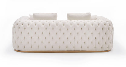 Divani Casa Dosie - Modern Beige Fabric Sofa & Loveseat Set