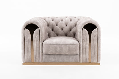 Divani Casa Dosie - Transitional Beige Velvet Chair