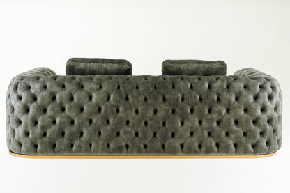 Divani Casa Dosie - Transitional Grey Velvet Sofa