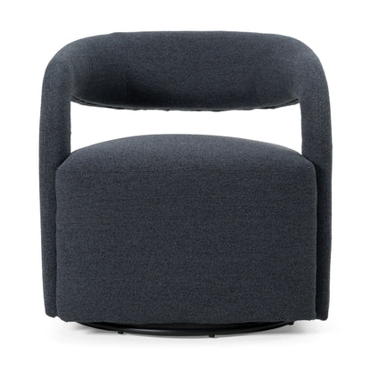 Modrest Dowsett - Modern Charcoal Fabric Swivel Accent Chair