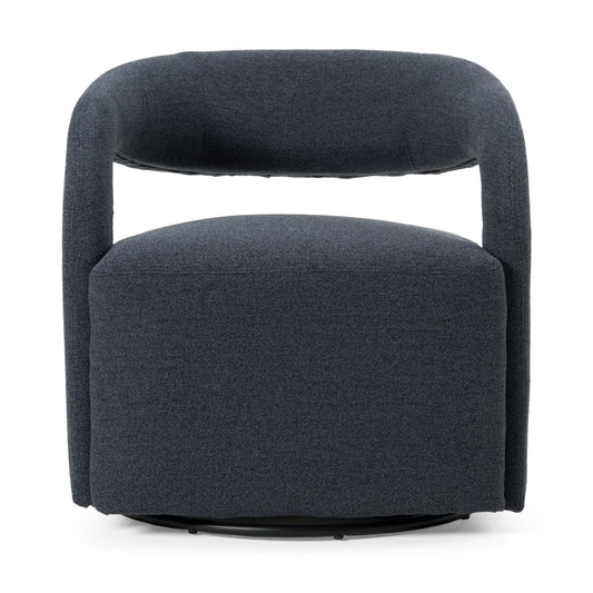 Modrest Dowsett - Modern Charcoal Fabric Swivel Accent Chair