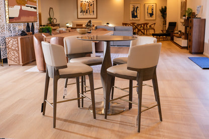 Modrest Calvary - Mid-Century Modern Ceramic + Grey Ash Bar Table
