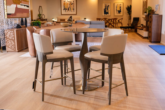 Modrest Calvary - Mid-Century Modern Ceramic + Grey Ash Bar Table