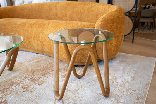 Modrest Lassen - Modern Glass & Walnut End Table