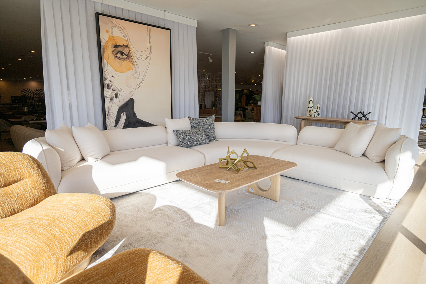 Nova Domus Osaka - Modern Faux Marble + Natural Ash Coffee Table