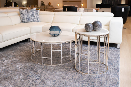 Modrest Silvan Modern Marble & Stainless Steel End Table