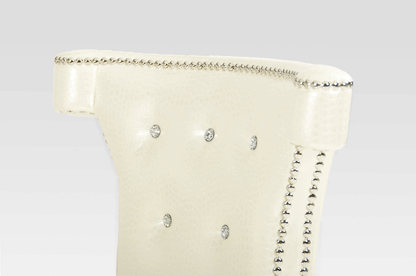 A&X Beatrice White Leather Dining Chair