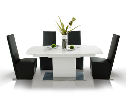 A&X Centro Modern White Crocodile Dining Table