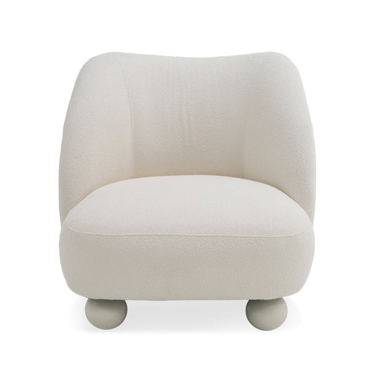 Divani Casa Duran - Contemporary White Fabric Accent Chair