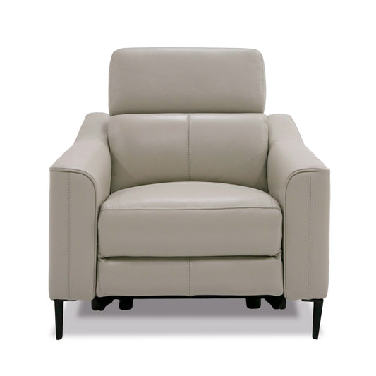 Divani Casa Eden - Modern Grey Leather Armchair