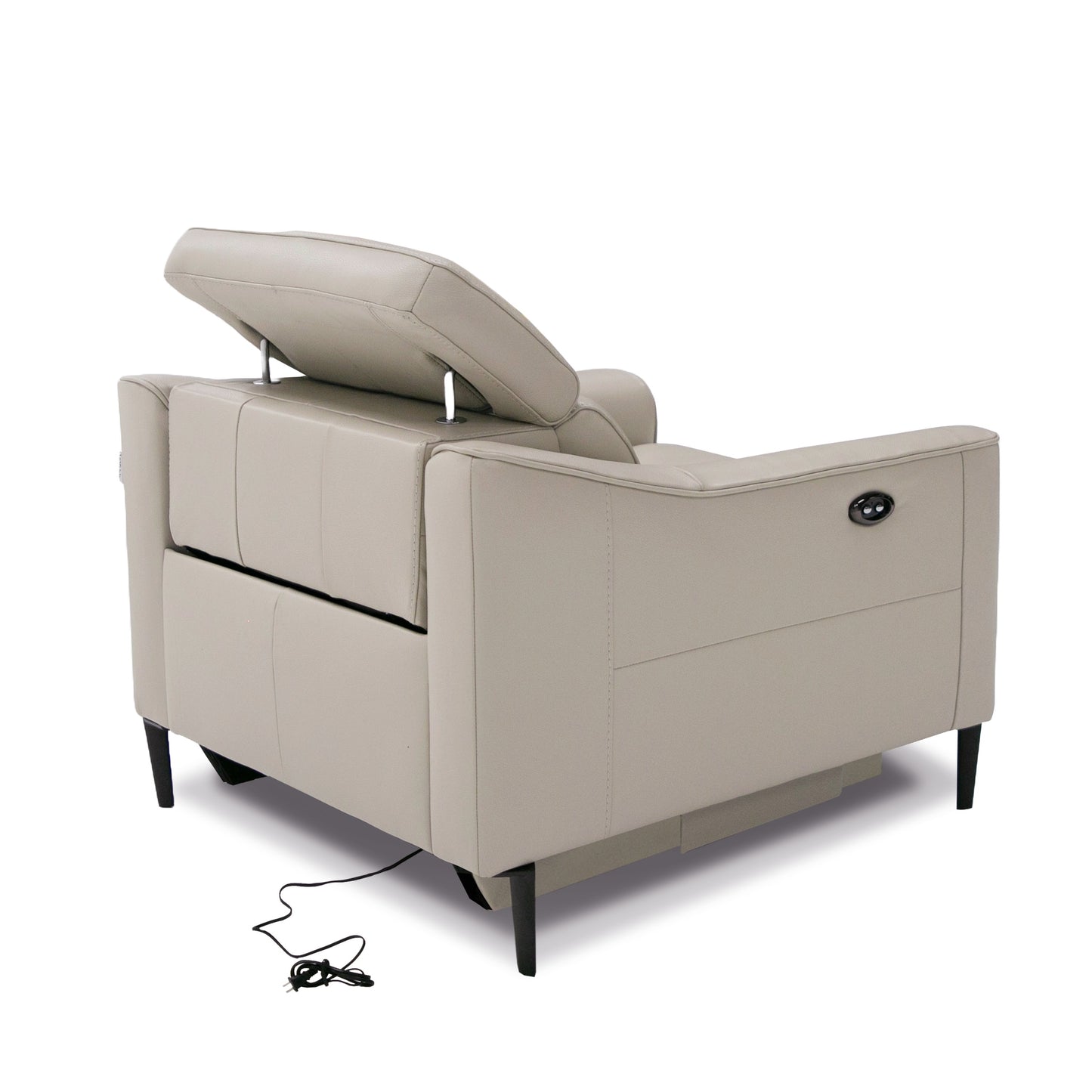 Divani Casa Eden - Modern Grey Leather Armchair