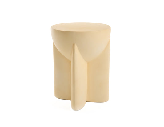 Modrest Elsa - Modern Beige Concrete Round End Table