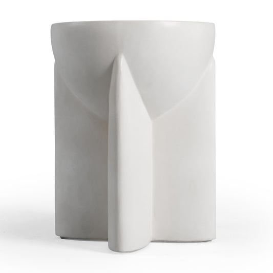 Modrest Elsa - Modern Oyster Concrete Round End Table