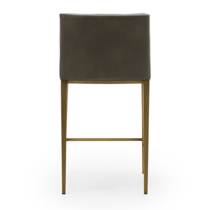 Modrest Fairview - Contemporary Grey + Brass Counter Stool