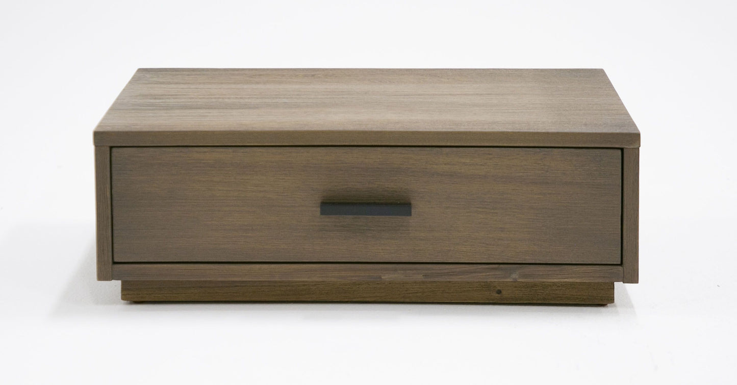 Nova Domus Fantasia - Contemporary Walnut & Grey Bed with Two Nightstands