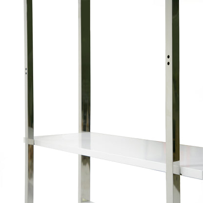 Modrest Fauna - Modern White High Gloss & Stainless Steel Bookshelf