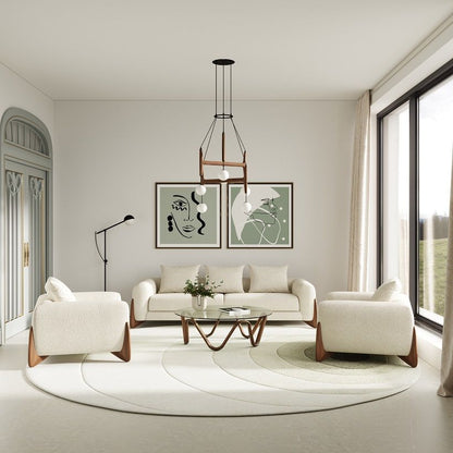 Modrest Lassen - Modern Glass & Walnut Coffee Table
