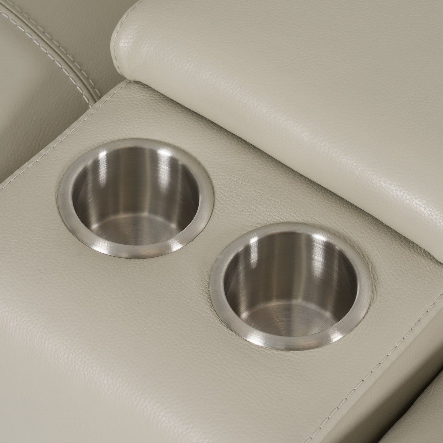 Divani Casa Frazier - Modern Light Grey Leather Console