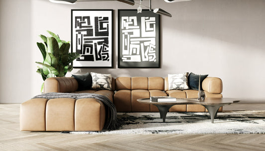 Divani Casa Everest - Modern Brown Leather Ottoman