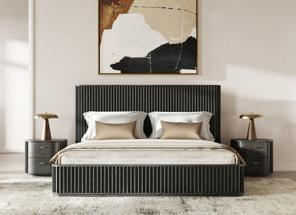 Modrest Fields - Modern Black Acacia Bedroom Set