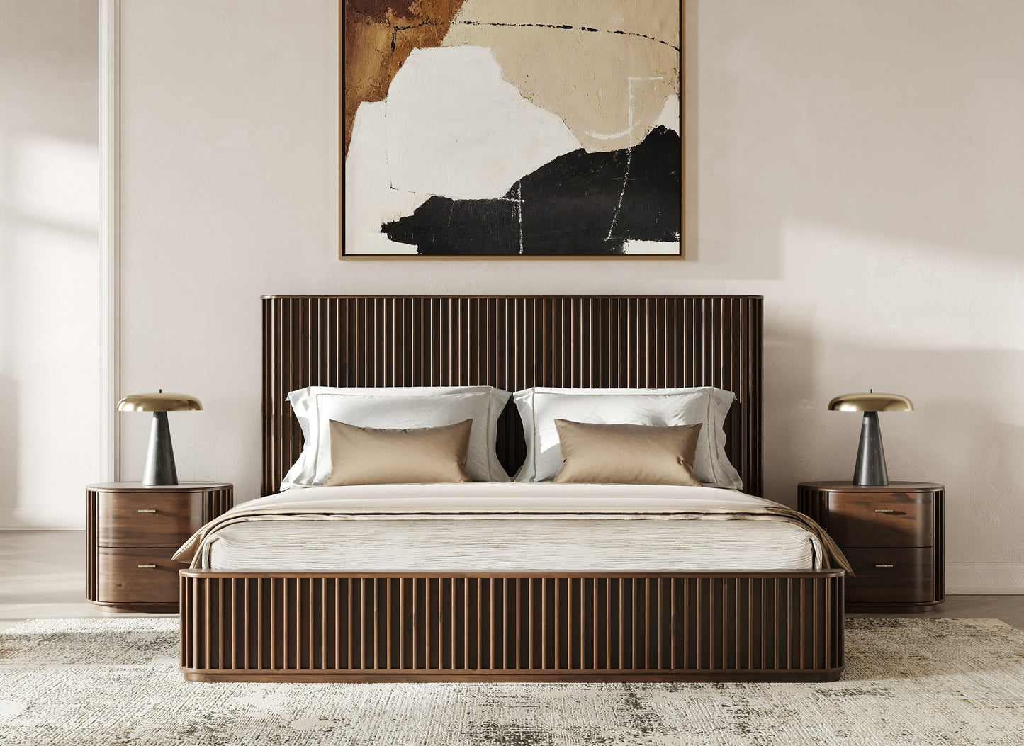 Modrest Fields - Modern Walnut Acacia Bedroom Set